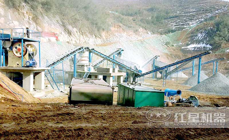 圓錐破碎石制砂現(xiàn)場(chǎng)