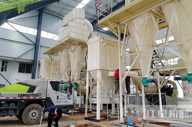 碳酸鈣工業深加工生產線安裝現場