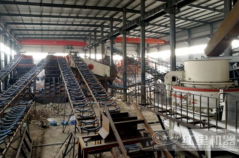 紅星河卵石制砂機(jī)承建現(xiàn)場