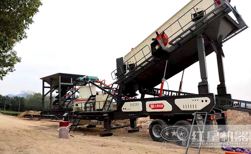 時產100噸的可以移動的河卵石制砂生產線