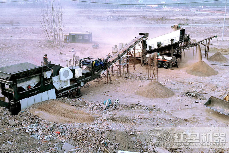 大型車載移動(dòng)式粉石機(jī)多級(jí)組合生產(chǎn)