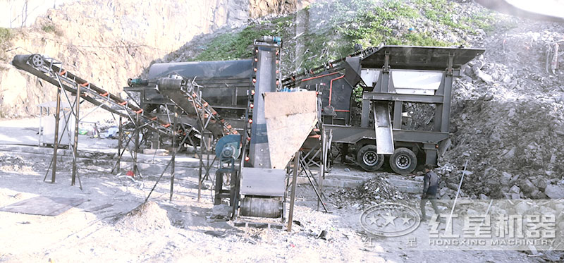 大型車載移動(dòng)式粉石機(jī)搭載反擊破碎機(jī)