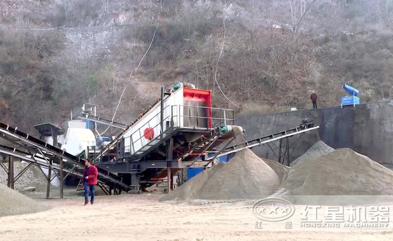 輪胎式大型流動打石子機