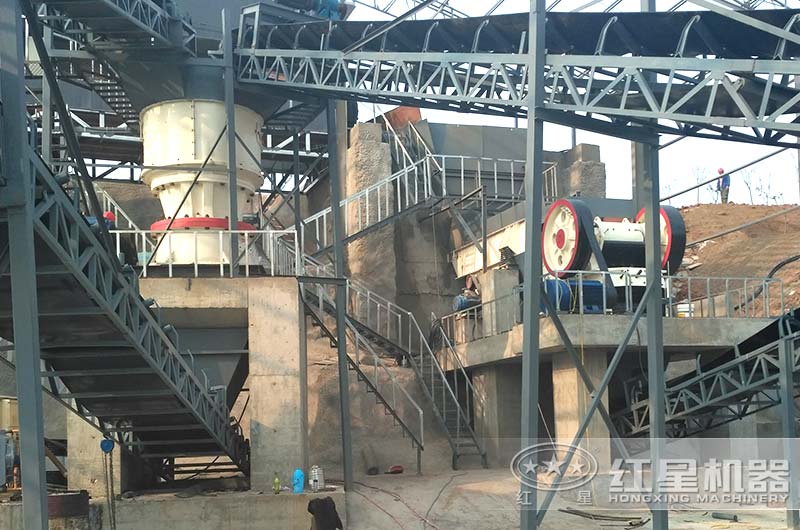 河北保定砂石生產(chǎn)線現(xiàn)場(chǎng)