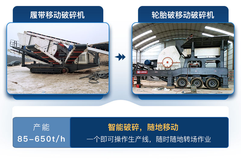 履帶式和輪胎式兩種類型破碎機(jī)