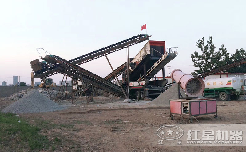 移動石頭粉碎成沙子生產(chǎn)線