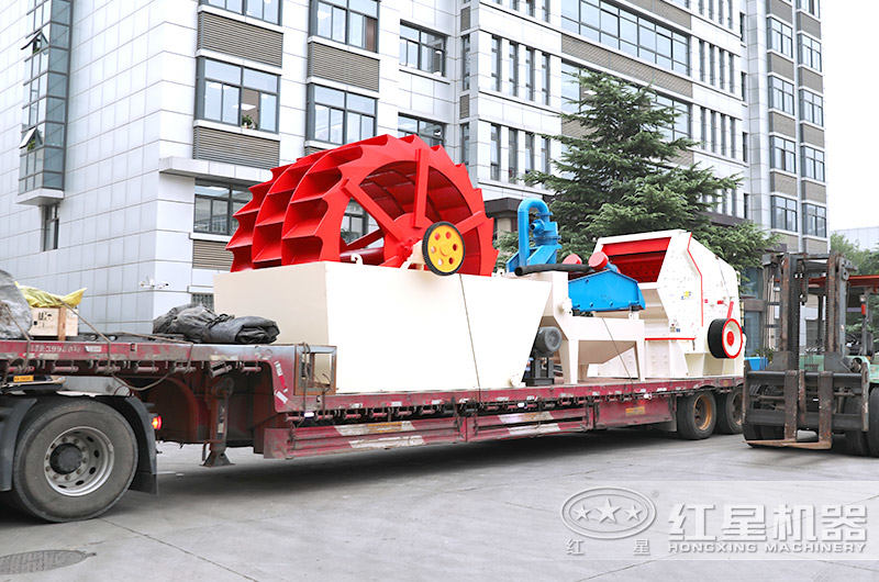 三輪斗洗砂機與反擊破、細沙回收機一起發貨