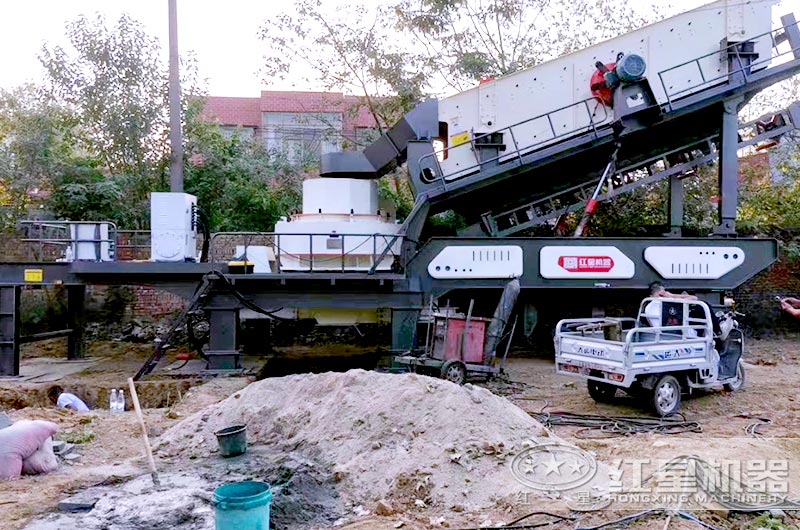 移動制砂機(jī)現(xiàn)場