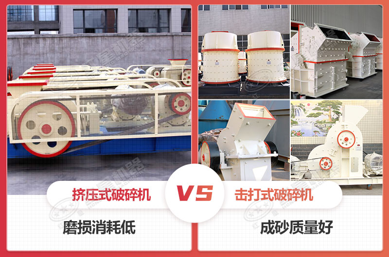 不同工作原理的小型破碎制砂機對比