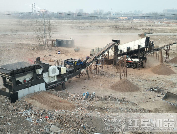 建筑垃圾碎石機作業現場 建筑垃圾碎石機作業現場