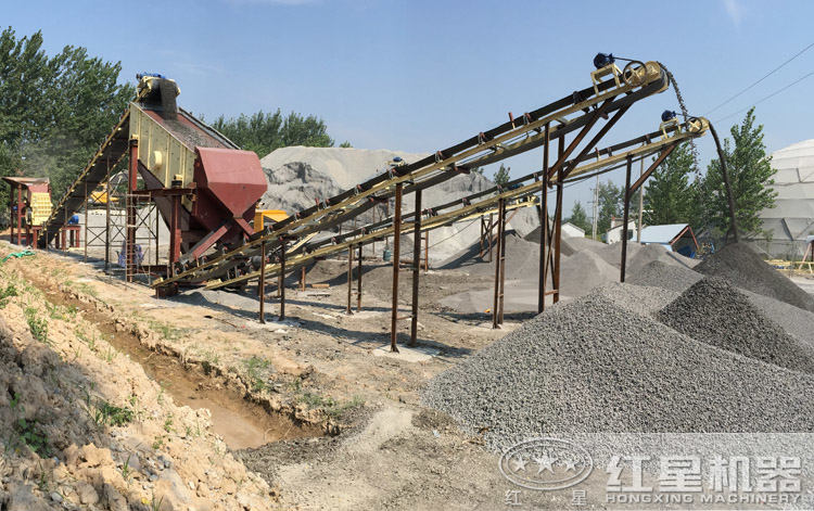 磕石子生產線現場