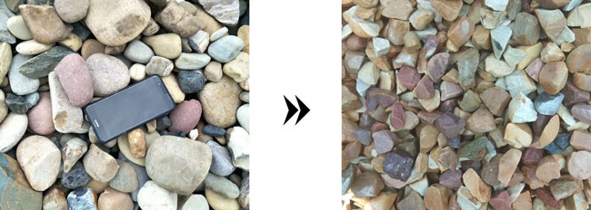鵝卵石破碎前后 鵝卵石破碎前后