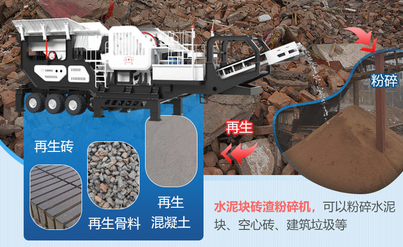 水泥塊磚頭破碎粉碎效果 水泥塊磚頭破碎粉碎效果