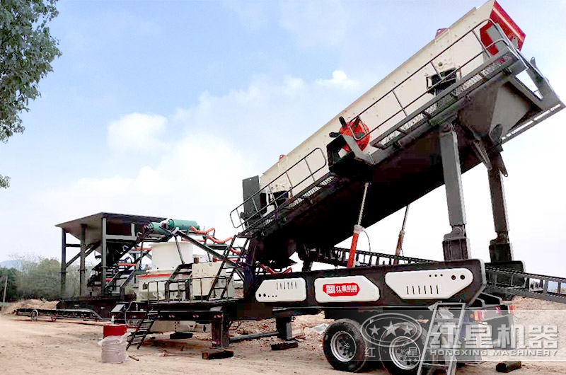 輪胎式可移動的鵝卵石制沙機 輪胎式可移動的鵝卵石制沙機