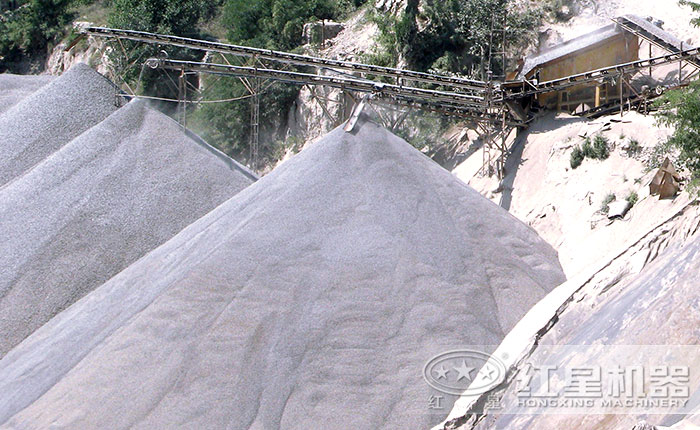 制砂生產現場出料圖