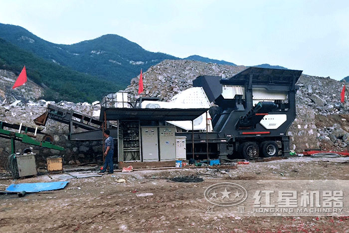 “多功能”移動碎石機器通電試機作業