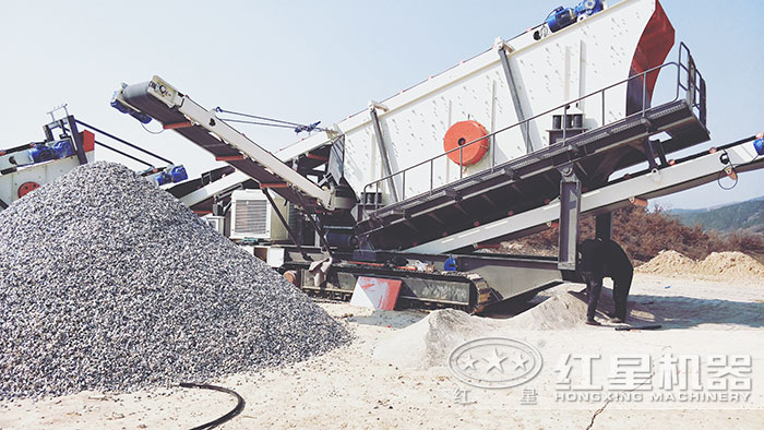 履帶移動砂石粉碎機施工現場 履帶移動砂石粉碎機施工現場