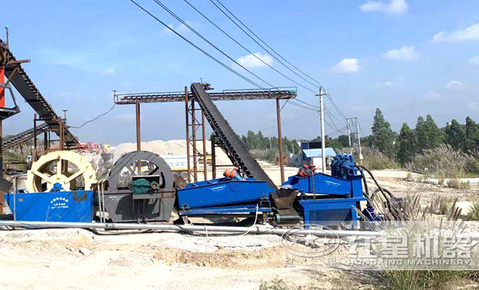 洗砂機配合細沙回收機作業(yè)