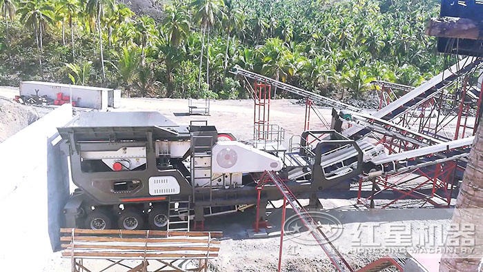 紅星移動石子機搭載顎式破碎機