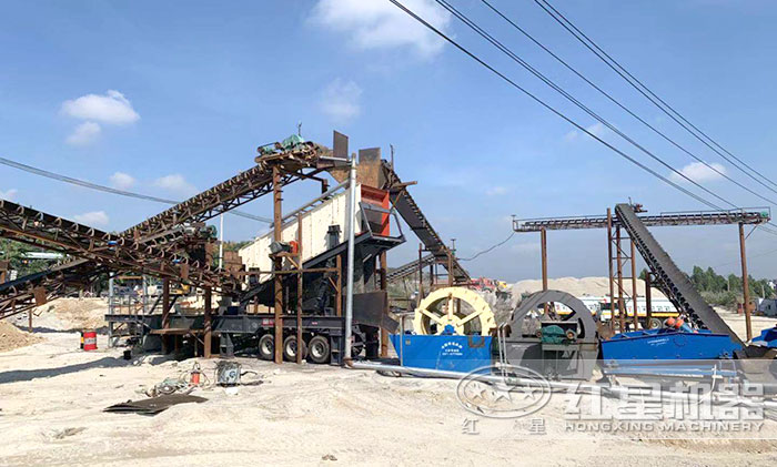 配合制沙作業的洗沙場 配合制沙作業的洗沙場