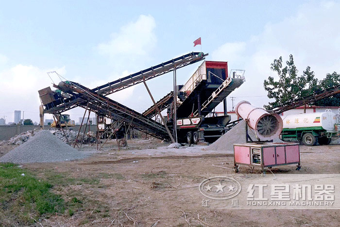 移動作業的時產60噸碎石生產線