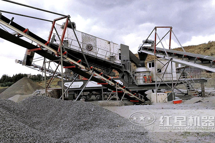 移動碎石生產線現場