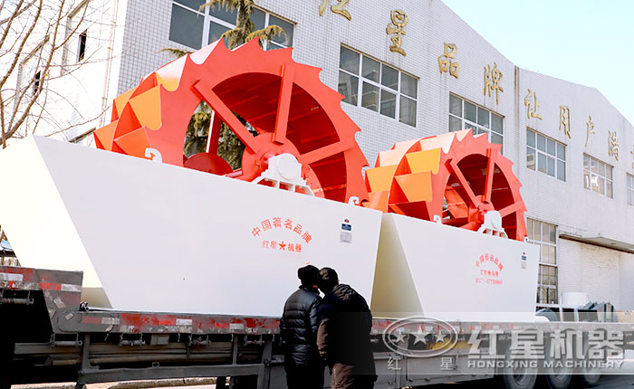 客戶到廠考察選購洗砂機 客戶到廠考察選購洗砂機