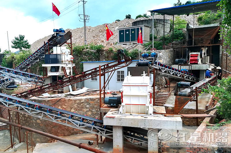 石頭打成沙子用戶生產線現場