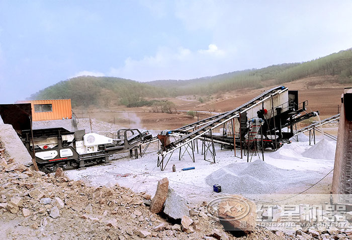 移動作業的石子加工設備